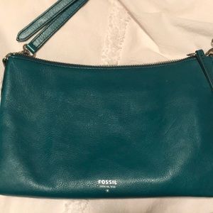 Turquoise Fossil crossbody purse